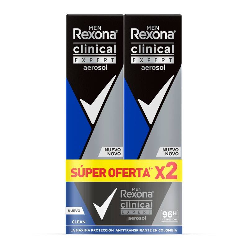Desodorante Rexona 2x91g Aerosol Clinical Clean Expert