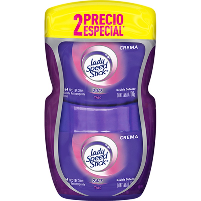 Desodorante Lady Speed Stick 2x100g Crema Talco Precio Especial