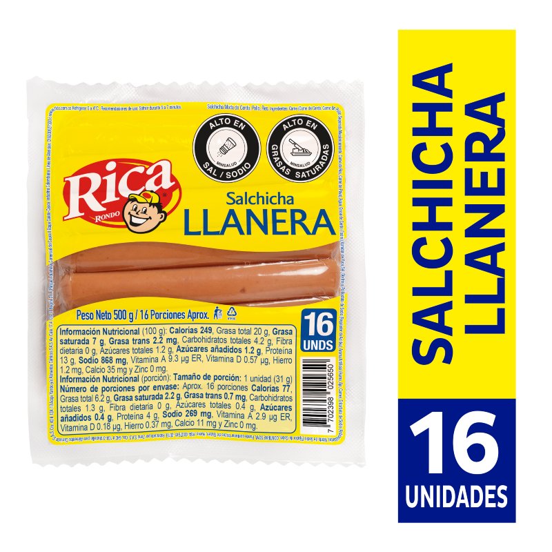 Salchicha Rica x500g Llanera