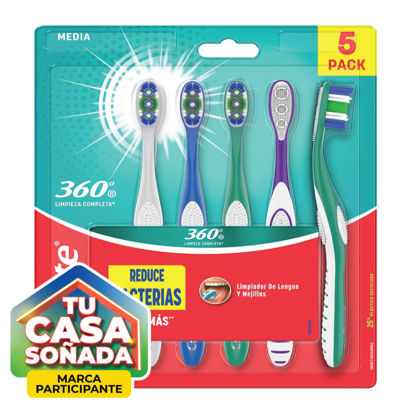 Cepillo Dental Colgate 360 Base 5 Pack