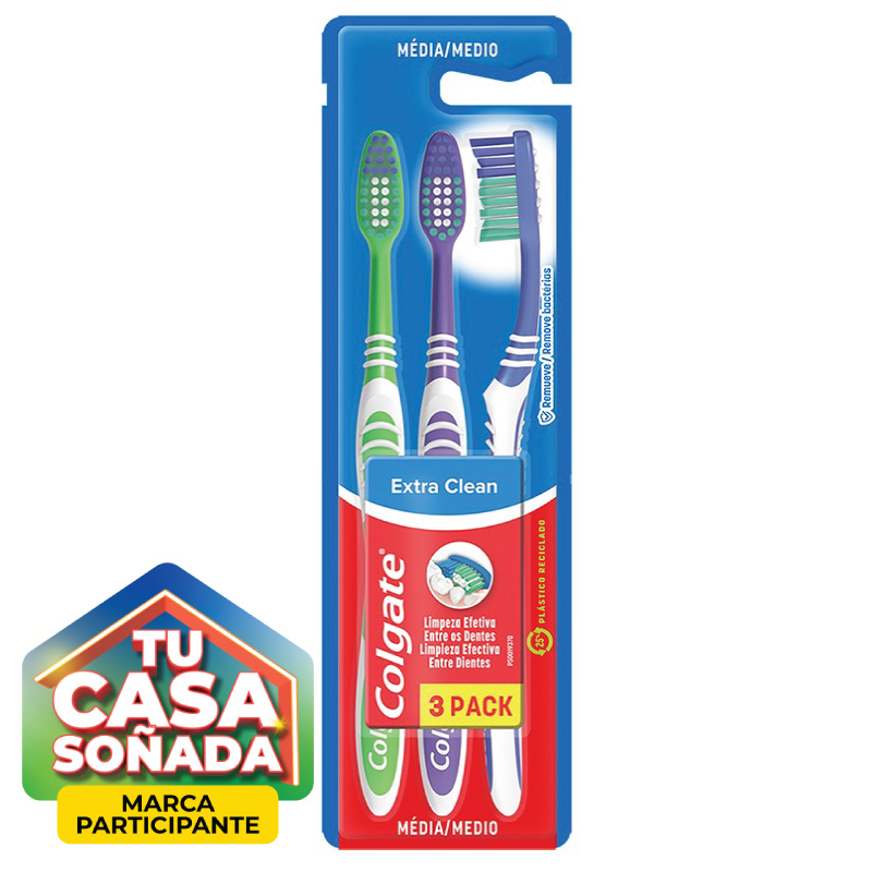 Cepillo Dental Colgate x3Unidades Extra Clean