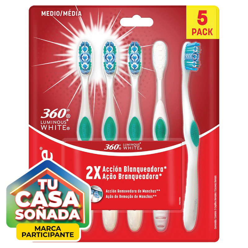Cepillo Dental Colgate 360 Luminos Pack 5