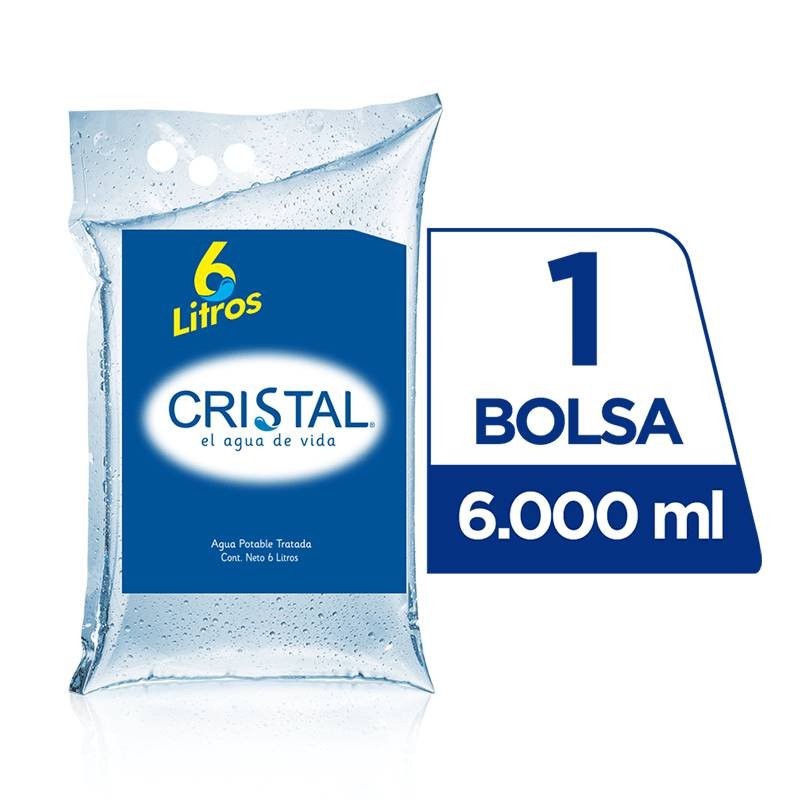 Agua Cristal X6000ml Bolsa