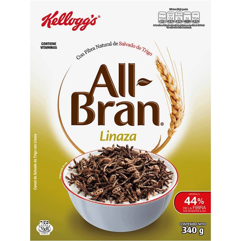 Cereal Kellog x340g All Bran Linaza