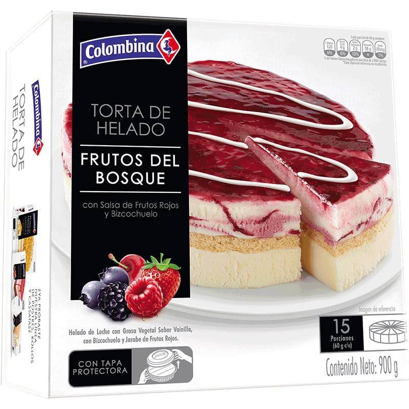 Helado Colombina X900g Torta Frutos Rojos