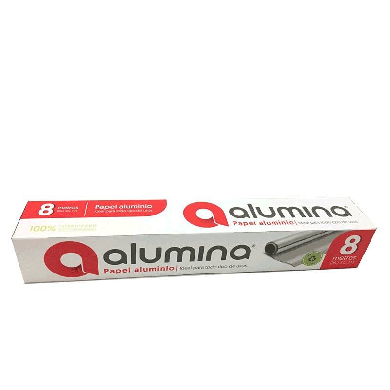 Papel Aluminio Alumina x8mt Plegadiza
